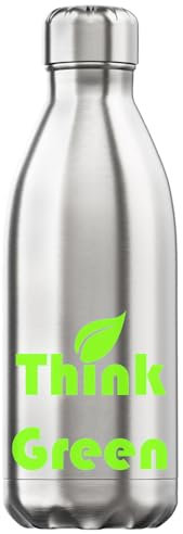 Think Green Vakuumisolierte Thermo-Trinkflasche, Silber