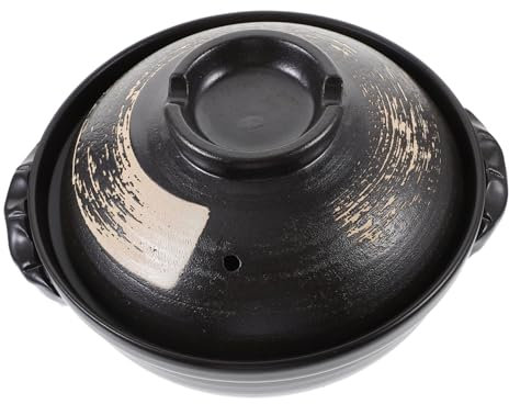 Garneck Olla de Barro China para Estofado Cazuela de Cerámica de 900 Ml Olla Pequeña Resistente Y de bajo Consumo