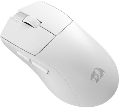 Redragon M916S Souris de jeu 3 modes, 49 Go ultra légère 26 K DPI avec prise en main ergonomique naturelle, boutons programmables complets, logiciel prend en charge les claviers et DPI, blanc