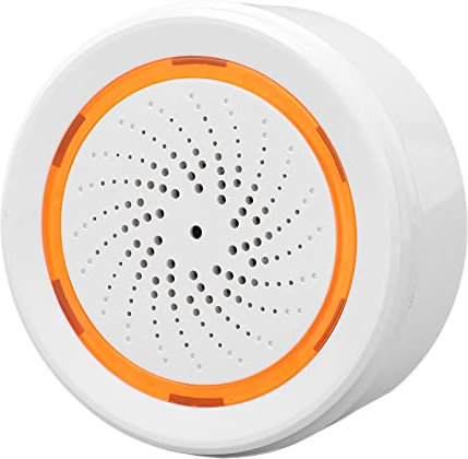 90 DB Ton-Licht-Alarm, 18 Töne, APP-Fernbedienung, Bewegungsmelder, Tür- und Fenstersensor, USB-betrieben, mit Stroboskop für Sicherheit (WiFi)