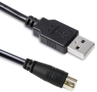 USB-C to Mini-Din 7 Pin Male Cable Compatible with IK Multimedia iRigSeries, Compatible with HD, HD-A, Keys, I/O 25, I/O49, MIDI 2, Pro, Pro Duo, Pro Duo I/O, Pro I/O, Stream (USB-A to Min Din, 1.8M)