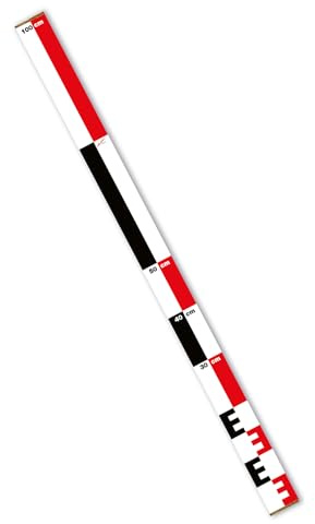 Sindutec® Fotomaßstab 4-kant Aluminium 100 cm Länge schwarz/rot/weiß Lineal