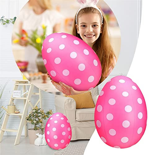 40 cm Osterei Ei | Riesige Plastikeier Deko | Osterdeko in schönen leuchtenden Farben | Ostereier zum Aufhängen | Ornament für Osterkörbchen Frühlingsdeko,Ostern Geschenke Kinder (Rosa)
