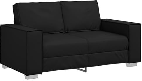 vidaXL Modernes Loveseat Sofa für Zwei mit Kunstlederbezug Stilvolles Design Bequeme Sitzgelegenheit Nur für Innengebrauch Perfekter Wohnraum oder Bürobereich Schwarz 160X78X84 cm 2-Sitzer Couch Möbel