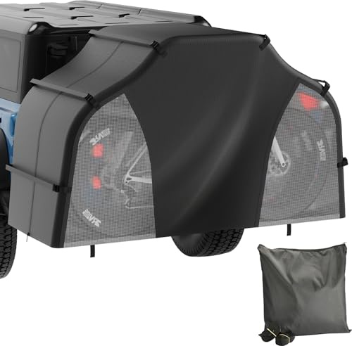 Fahrradabdeckung für Transport auf Gepäckträger – Fahrradabdeckung für 2 oder 3 Fahrräder auf Heckfahrradträger, 300D Oxford Fahrradabdeckung, wasserdichte Outdoor-Aufbewahrung oder Transport für