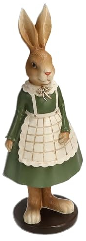 home&you - Osterdeko Permera, Osterhase aus Polyresin, Deko-Osterhase Tischdeko, Osterfigur, Frühlingsdekoration, Osterschmuck - Mittelgrün