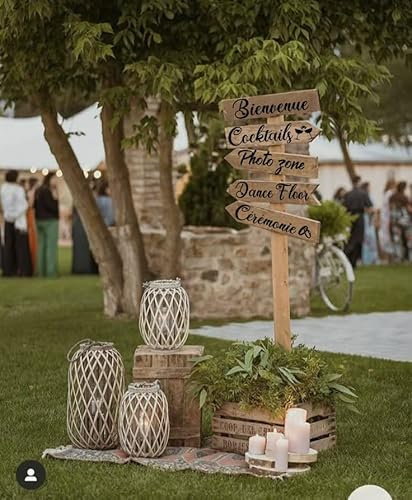 SOLENZO - 5 Stück Pfeil Deko Aufkleber Landhaus Hochzeit - Rustikal Chic - Natur (Schwarz)