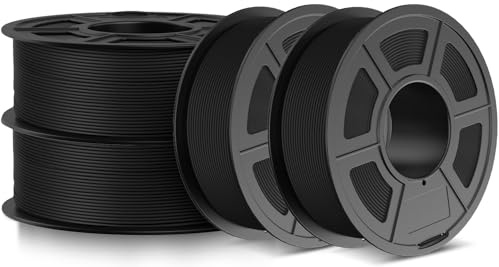 JAYO Rapid Matte PETG Filament Bundle Schwarz*4 4.4KG, Hohe Festigkeit PETG | Matte Oberfläche, High Speed 50-600mm/s, Geringer Verziehung, Guter Haftung. ±0.02mm Präzision,für die meisten FDM 3D Drucker