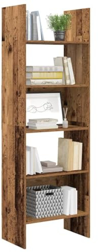 vidaXL Book Cabinet Old wood 60 x 35 x 180 cm Engineered wood, Contemporary Shelving, Ample Storage, Stylish Freestanding Bookshelf, Modern Indoor Bookcase, Functional Study Shelf