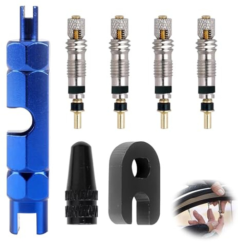 7 Pièces Presta Valve Cores Obus Valve Presta, Valves Tubeless Demonte ObusValve PrestaCores Adaptateur PrestaFrançais deValve de Vélo Outil ValveTubeless VTT pour la Réparation