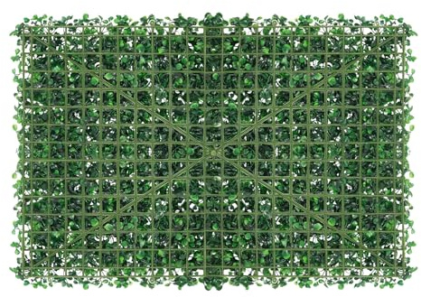 Kunstpflanze Wand Zaun Grün Panel,Dekor Hecke Grasmatte 12 Stück/Set 60x40 cm,Net Frame Backing,Wasserdicht,künstliches Gras,Einrastbares Paneel-Design,für Terrasse, Veranda, Sichtschutz