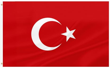 Türkei Flagge • Hochwertige Türkei Nationalflagge 90 x 150 cm mit Messingösen Für den Innen- und Außenbereich Wetterfest und aus 100% Polyester – Ideal für alle Türken