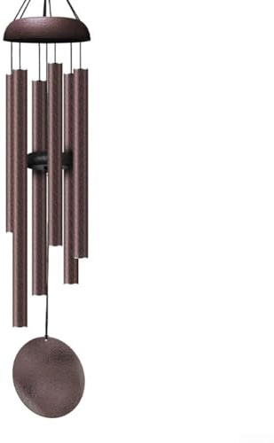 Windspiel, 81,3 cm, Outdoor-Gartendekoration mit Eisen- und Aluminiumrohren, satte tiefe Töne für Terrasse, Hinterhof oder Gartendekoration (braun)