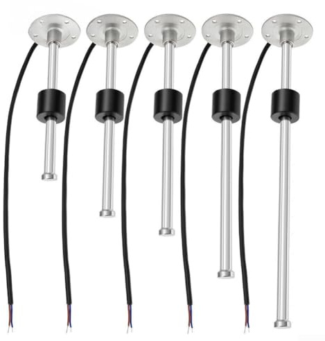 Fuel Level Gauge Sensor, 100-500mm Stainless Steel Fuel Sender Unit for Marine and Automotive Tanks with Reed Switch and SAE 5-Hole Mounting IP67 Rated(500mm)