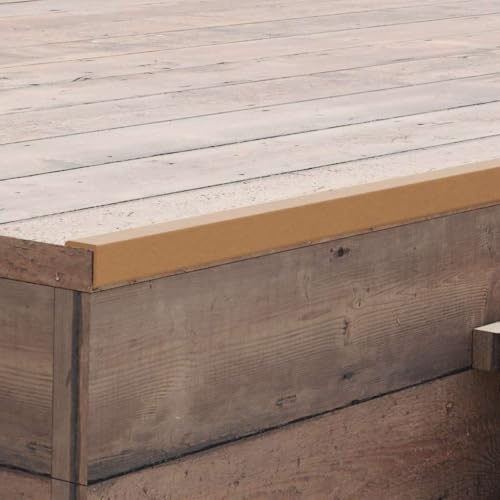 Lot de 5 plinthes d'angle WPC - Couleur bois teck - 170 cm - Résistantes aux intempéries - Robustes - Pour bords et marches de terrasse - Durable et facile d'entretien