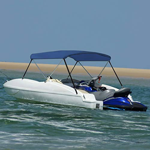 2-Bogen Bimini Top Marineblau 180x130x110 cm | UV- & wasserdicht, Aluminiumrahmen, 125-135 cm Breite, Bootsplane Schutz