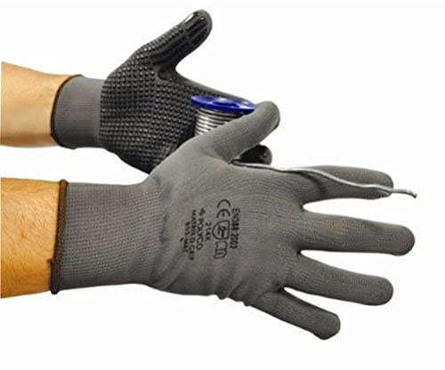 Polyco 803-MAT PVC Dotted Gripper Gloves, Single Pair, Size 9/Large, Grey