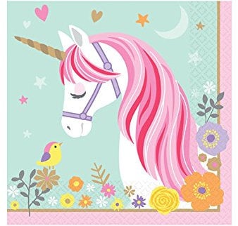 Amscan 511929 - Magical Unicorn Kids Birthday Party Luncheon Napkins - 16 Pack
