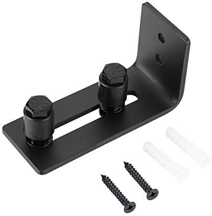 Guide Sol Porte Coulissante, Guide de plancher Porte, Rail de Sol Pour Porte De Grange, Guide Pour Le Sol du Support du Sol Coulissant Pour Montage Mural Réglable en Acier au Carbone