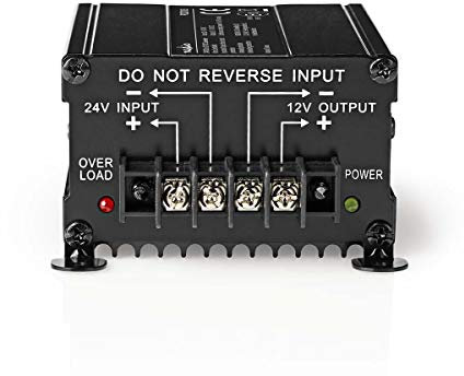 Convertitore di energia - Auto Alimentata - 24 V DC - 12 V DC - 120 W - Screw Terminal - Dotato di un fusibile - Nero