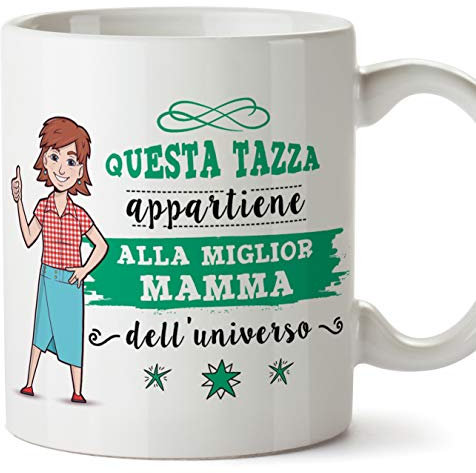 Mugffins Tazza Mamma - Questa Tazza appartiene alla miglior Mamma dell'Universo - Tazza Originale in Ceramica Idea Regalo Festa della Mamma