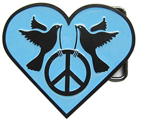 Urban Backwoods Peace Doves II Gürtelschnalle für Wechselgürtel Buckle