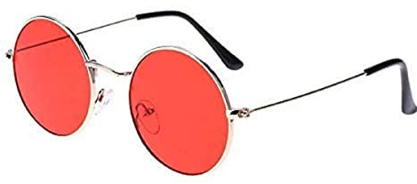No Name Ltd Red Round Sunglasses for Women Retro Hippy Vintage Ibiza Festival Big Circle Lens Clubbing Dare Devil UK Cosplay 2025