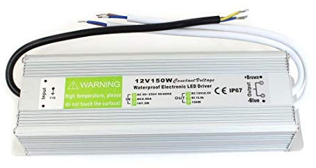 Universal IP67 DC 12V AC 90-265V 15-300 Watts LED Driver Power Supply Switching Transformer for Display Indoor LED Strip light,Radio,Computer Project,3D Printer,CCTV,G4,MR11,MR16 (DC 12V 150W)