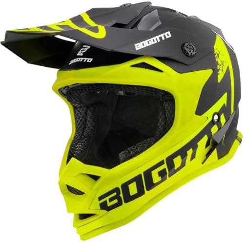 Bogotto V321 Soulcatcher Motocross Helm, gelb/schwarz, L