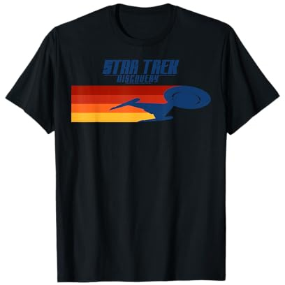 Star Trek Discovery Retro Striped Ship T-Shirt