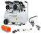 Starkwerk SW 457/8 Flüster Kompressor Silent Kompressor 1,5kW Leistung !69 dB! 8Bar ölfrei Druckluft Kompressor leise Compressor Reifenfüller Ausblaspistole 5 m Spiralschlauch 8 teiliges Adapterset