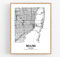 Eleville 27.9x35.6 cm, ungerahmt, Miami Florida, Stadtansicht, abstrakte Straße, moderne Karte, Kunstdruck, Poster, Wand, Büro, Heimdekoration, Heimatstadt, Einweihungsfeier wgn403