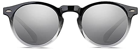 SMOODER Sonnenbrillen DOGMA [Premium] Herren/Damen Runde Jahrgang (FADED SILVER)