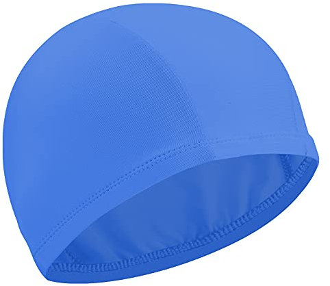 Gorro Elástico de Baño Gorro de Natación Gorro Antideslizante de Piscina Sombrero Flexible de Natación de Nailon para Mujeres Hombres Adultos Jóvenes Baño Natación (Azul Lago)