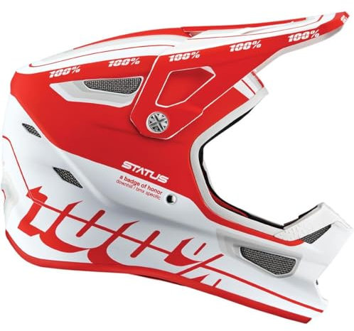 100% CASCOS Unisex-Erwachsene Status Youth Helmet Topenga Red/White-S Helme, bunt, Estándar