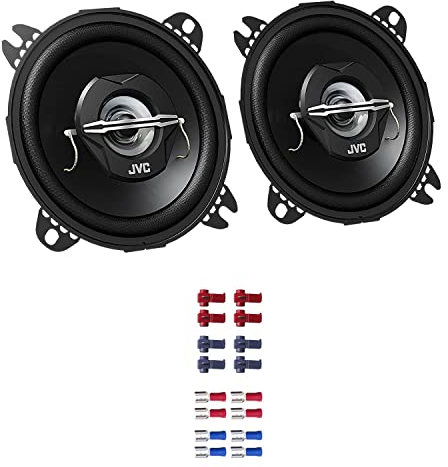 JVC Auto Lautsprecher Boxen CS-J420X 420 Watt 10 cm 2 Wege Koax kompatibel mit Audi 80 B3 1986-1995 Armaturenbrett vorne