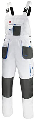 SAFETY Art.Mas Latzhose Arbeitshose Classic Handwerker KFZ Gärtner Mechaniker 270g/m2, Weiß (52)
