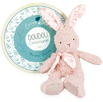 Doudou et Compagnie - Kuscheltier Kaninchen – Bio – Rosa – 25 cm – Kuscheltier Botanic Bio – DC3970