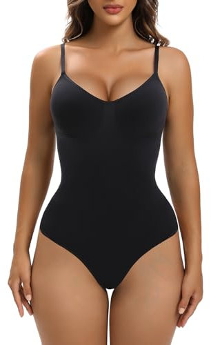 YIANNA Body Modellante Donna Contenitiva Perizoma Shapewear Bodysuit Pancera Dimagrante Snellente Contenitivo Shaper Pancia Piatta Nero 2XL - 3XL 5213