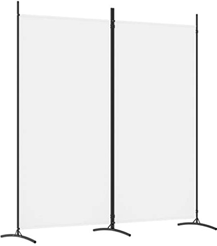 vidaXL Paravent 2-TLG. Raumtrenner Raumteiler Trennwand Umkleide Sichtschutz Spanische Wand Wohnzimmer Schlafzimmer Weiß 175x180cm Stoff