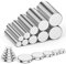 FINDMAG 100 Pack Fridge Magnets, Strong Magnet, Small Magnets, Whiteboard Magnets, Tiny Magnets for Adults, Flat Magnets for Fridge, Whiteboards, Crafts, DIY (100 Pcs Mixed Packs), Silver