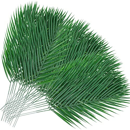 100 Stück künstliche Palmenblätter, große künstliche Palmen, große künstliche Grünpflanzen, Palmenwedel für Ostern, Sonntag, Blumenarrangement, tropisch, hawaiianisch, Strand, Hochzeitsdekorationen