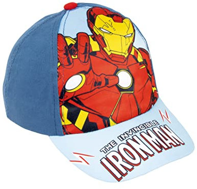 Marvel Avengers Hut für Jungen, Baseball Kappe, Iron Man Hulk Design, Kinder-Sommermütze, Geschenk für Jungen, Verstellbare Hut | Blau