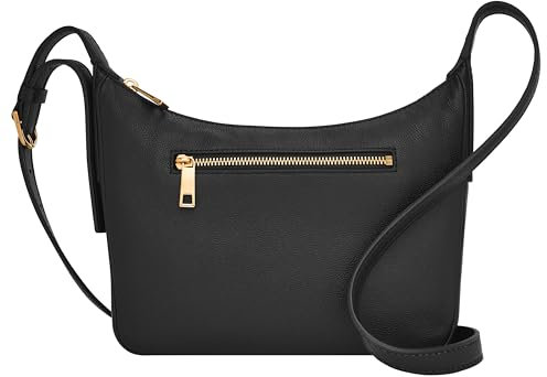 Fossil Damen Cecilia Leder Crossbody Geldbörse Handtasche für Frauen, Schwarz Small, Small