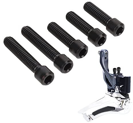 Front Rear Derailleur Screw, Cage Screws M4 3Pcs 13.5 2Pcs 20mm, Titanium Alloy Rustproof Easy Installation Cage Screws, for Mountain Bike DIY