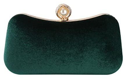NLAVW Abendtasche Damen Clutch Frauen Abend Umhängetasche Mode Braut Samt Clutch Party Volltonfarbefemale Elegant Prom Hochzeit Umhängetasche Handtasche Grün