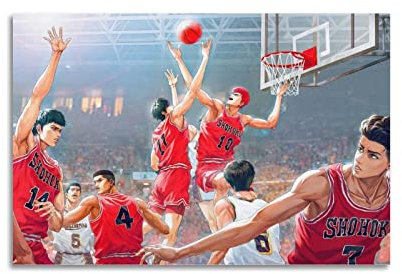 VZRSQZK Anime Slam Dunk Poster, dekoratives Gemälde, Leinwand, Wandposter und Kunstdruck, modernes Familienschlafzimmer-Dekor-Poster, 20 x 30 cm