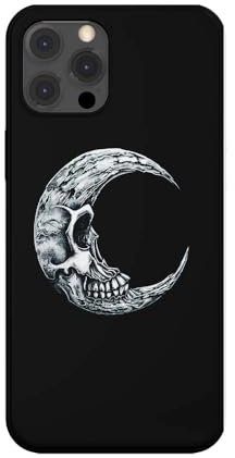 Design Phone Case for Apple iPhone 7/8/SE X-XS-XR 11 12 13 14 and 15, Moon Skull Printed in France to Protect Your iPhone with Style (iPhone 12 Pro)