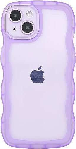miyonsin Custodia Per iPhone X/iPhone XS, Graziosa Custodia a Forma Di Onde Ricce, Trasparente Custodia Protettiva Per Ragazze e Donne, TPU Antishock Cover Per iPhone X/iPhone XS, Viola