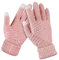 Lafefe Guanti termici lavorati a maglia da donna, guanti invernali touch screen, guanti invernali foderati in pile spesso, guanti antivento per touch screen, rosa, Etichettalia unica